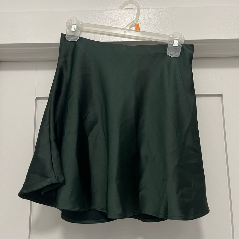 Green Satin Skirt